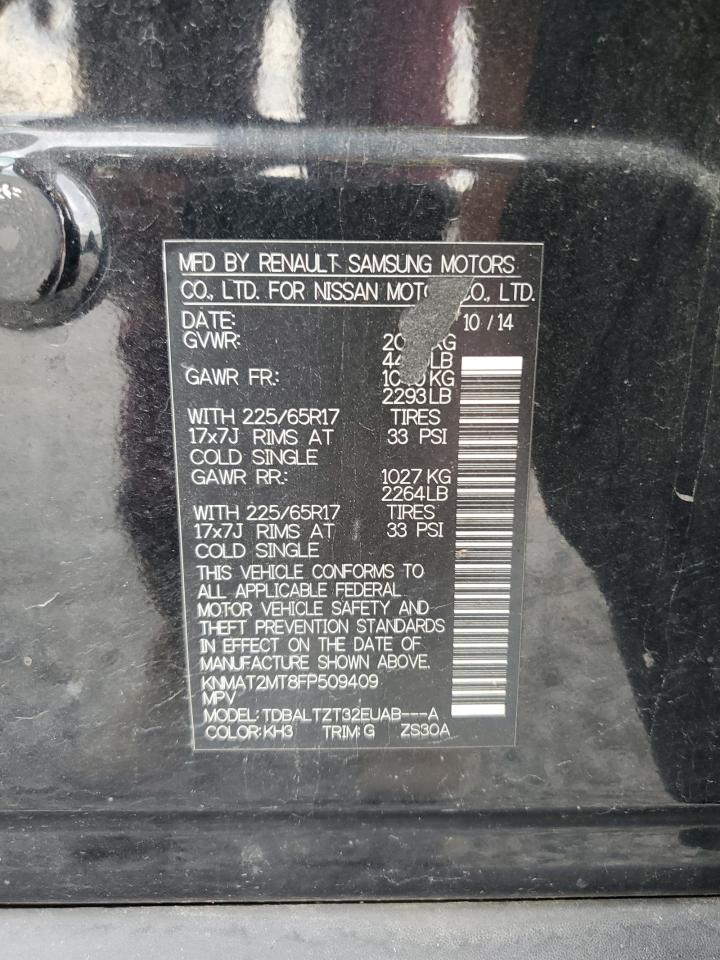 2015 Nissan Rogue S VIN: KNMAT2MT8FP509409 Lot: 85859425