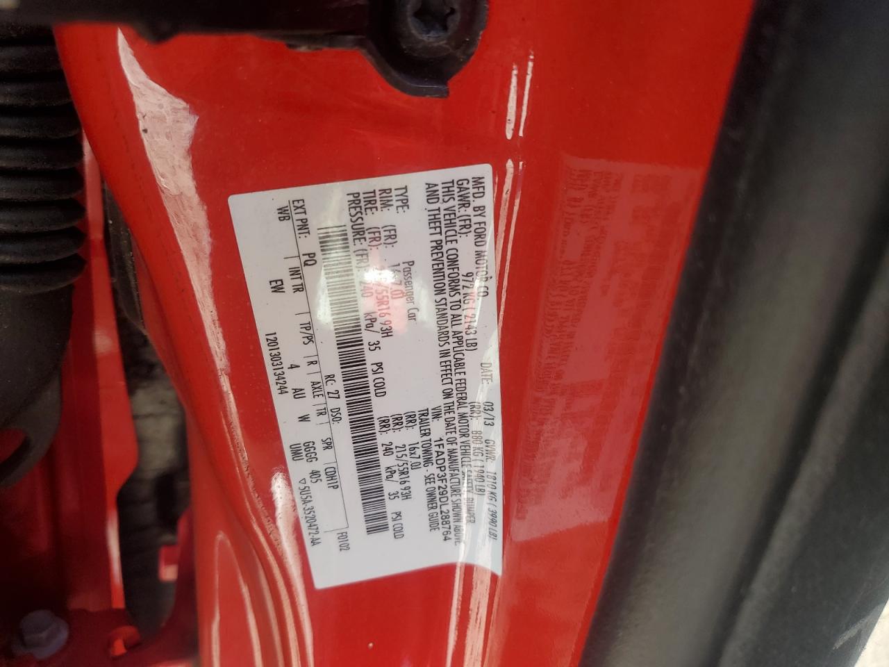 2013 Ford Focus Se VIN: 1FADP3F29DL288764 Lot: 82375125