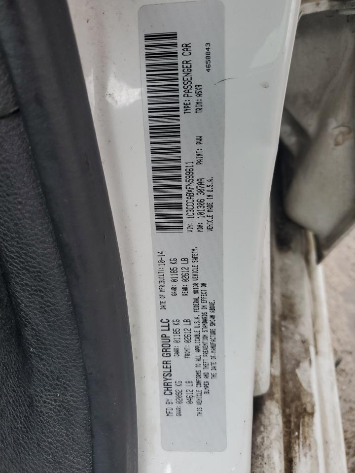 2015 Chrysler 200 Limited VIN: 1C3CCCABXFN599611 Lot: 90377655