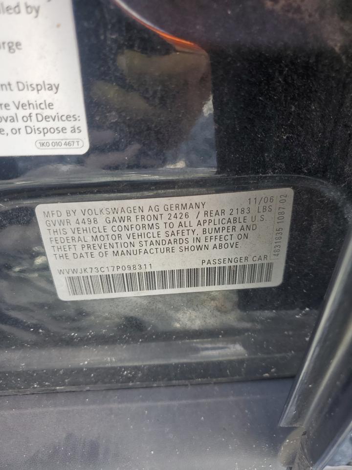 2007 Volkswagen Passat VIN: WVWJK73C17P098311 Lot: 85863045