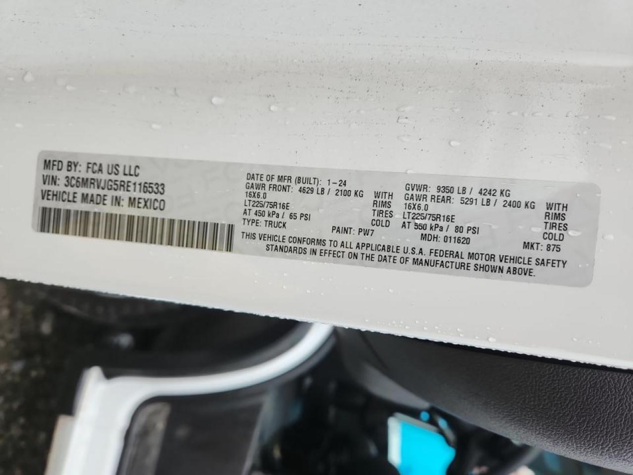 2024 Ram Promaster Van VIN: 3C6MRVJG5RE116533 Lot: 90524735