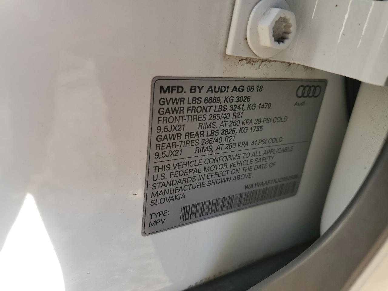 2018 Audi Q7 Prestige VIN: WA1VAAF7XJD052835 Lot: 90520825