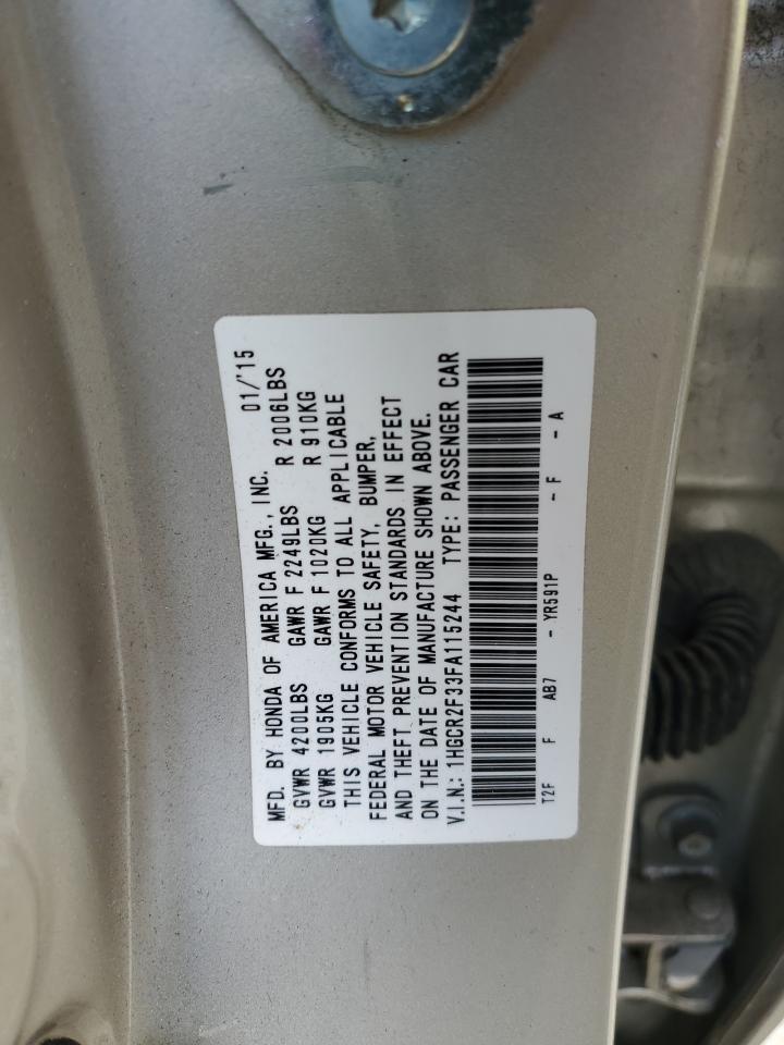 2015 Honda Accord Lx VIN: 1HGCR2F33FA115244 Lot: 84760105