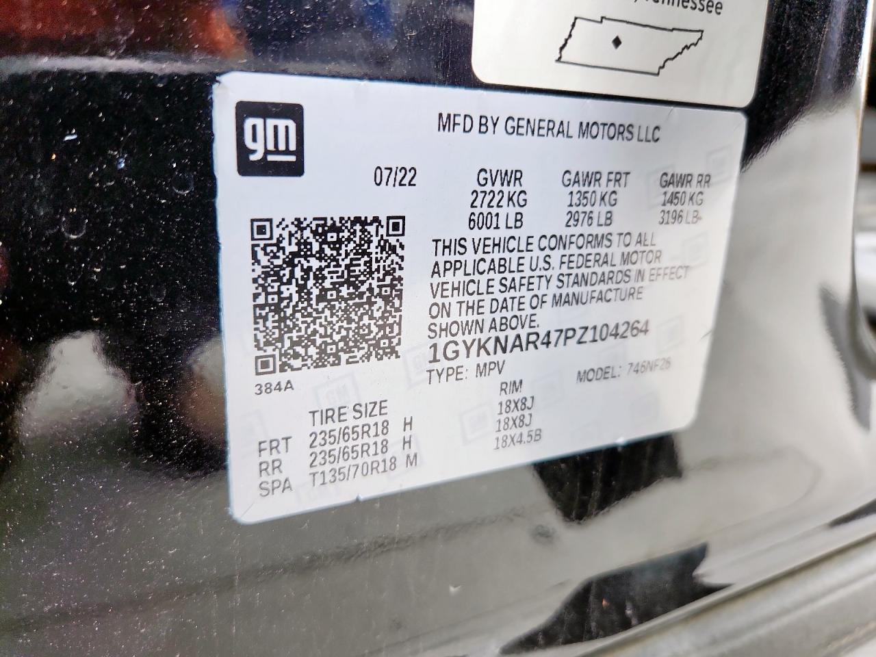 2023 Cadillac Xt5 Luxury VIN: 1GYKNAR47PZ104264 Lot: 90421985