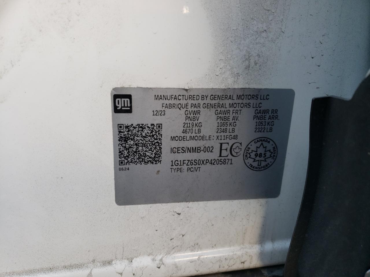 2023 Chevrolet Bolt Euv Premier VIN: 1G1FZ6S0XP4205871 Lot: 89932025