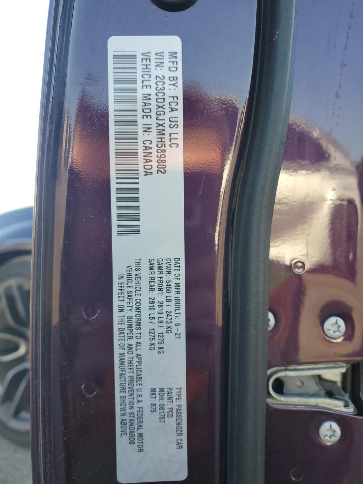2021 Dodge Charger Scat Pack VIN: 2C3CDXGJXMH589802 Lot: 82299775