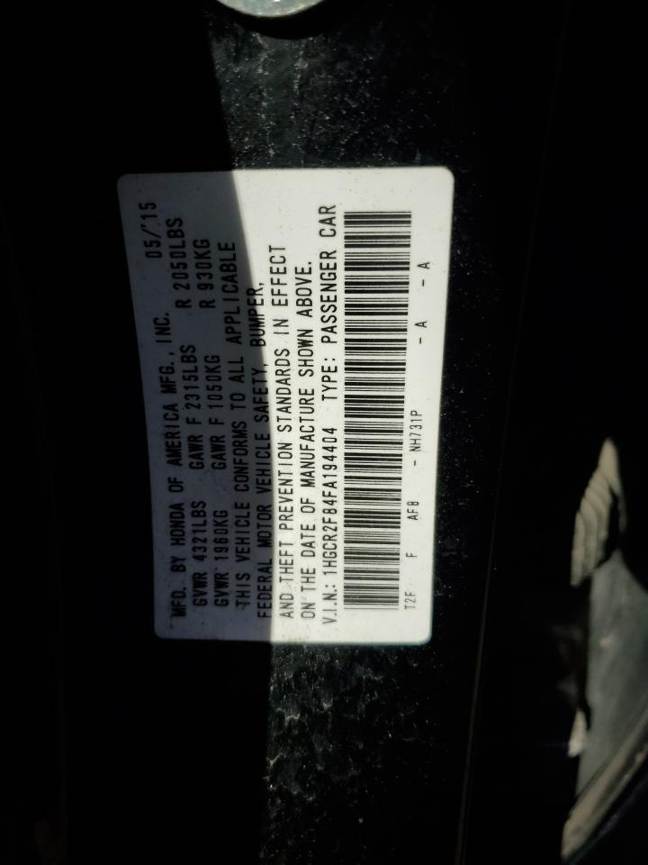 2015 Honda Accord Exl VIN: 1HGCR2F84FA194404 Lot: 82457105