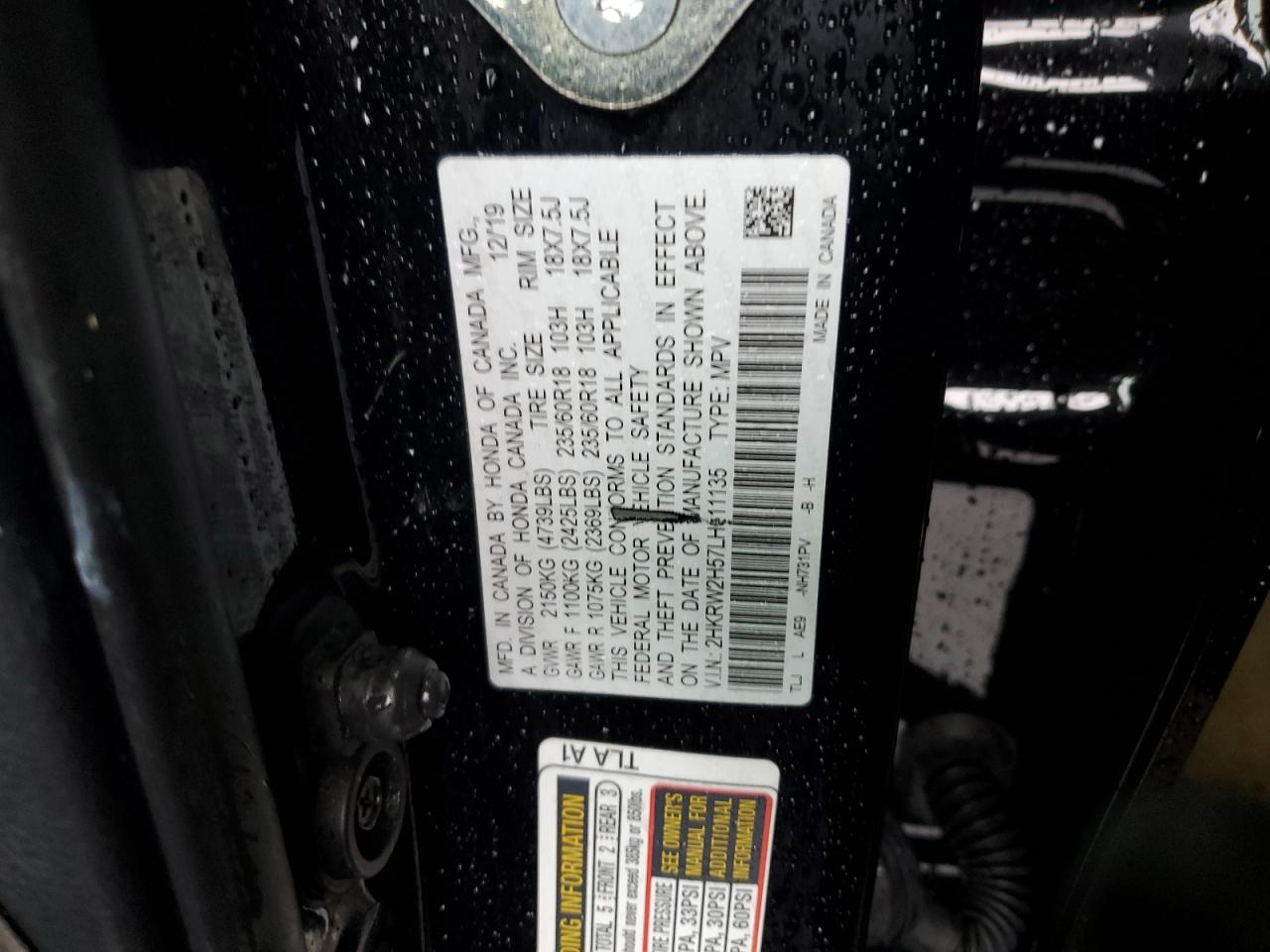 2020 Honda Cr-V Ex VIN: 2HKRW2H57LH611135 Lot: 90615185