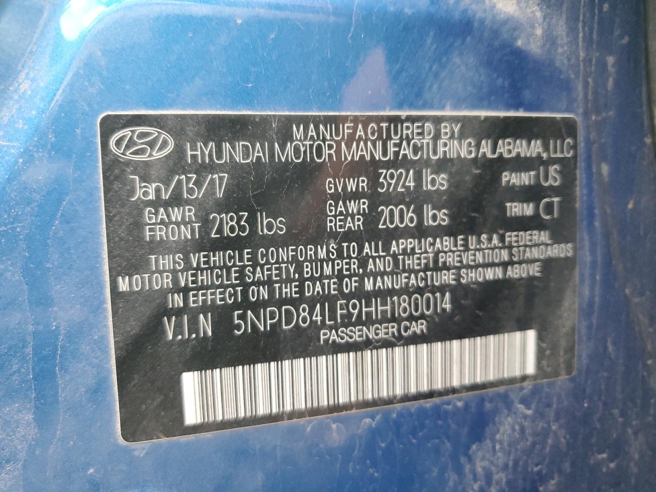 2017 Hyundai Elantra Se VIN: 5NPD84LF9HH180014 Lot: 86469945