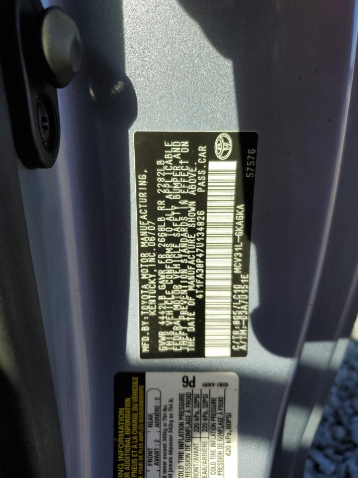 2007 Toyota Camry Solara Se VIN: 4T1FA38P47U134826 Lot: 89467685