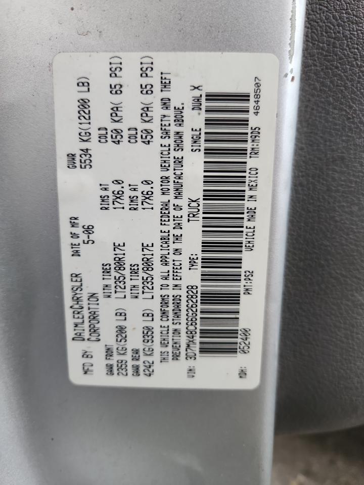 2006 Dodge Ram 3500 St VIN: 3D7MX48C66G262828 Lot: 89923545