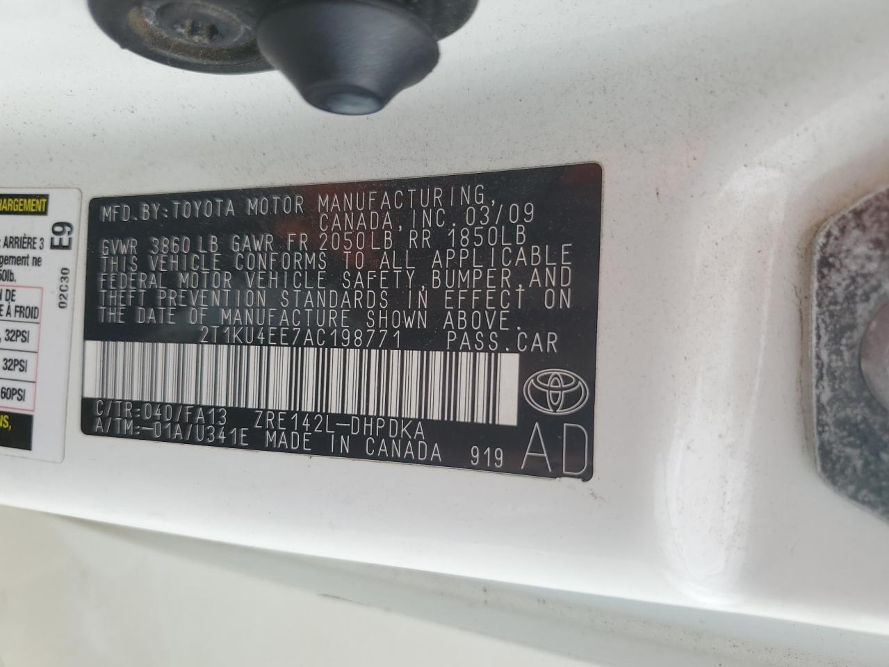 2010 Toyota Corolla Matrix VIN: 2T1KU4EE7AC198771 Lot: 87438415