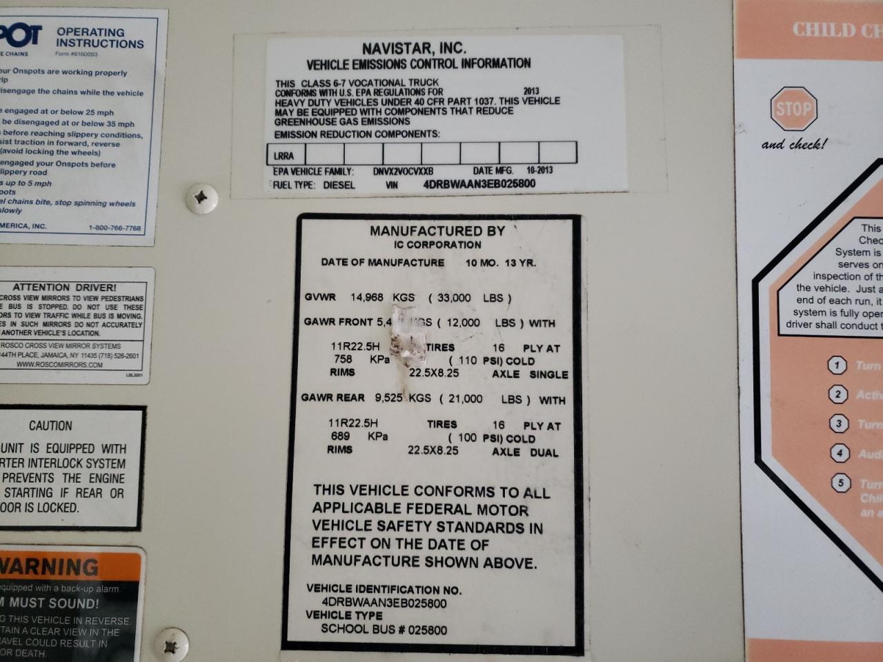2014 Ic Corporation Re Series School - School Bus VIN: 4DRBWAAN3EB025800 Lot: 85951495