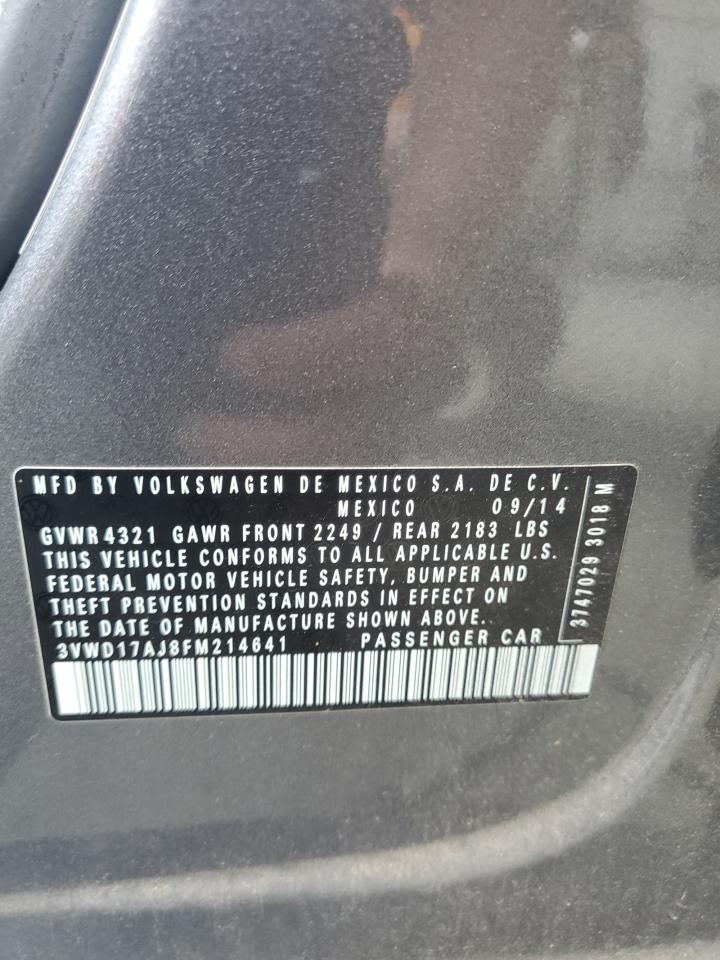 2015 Volkswagen Jetta Se VIN: 3VWD17AJ8FM214641 Lot: 82388615