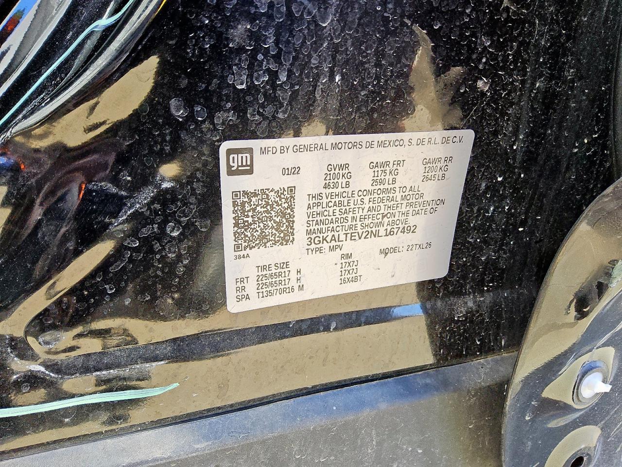 2022 GMC Terrain Sle VIN: 3GKALTEV2NL167492 Lot: 90659875
