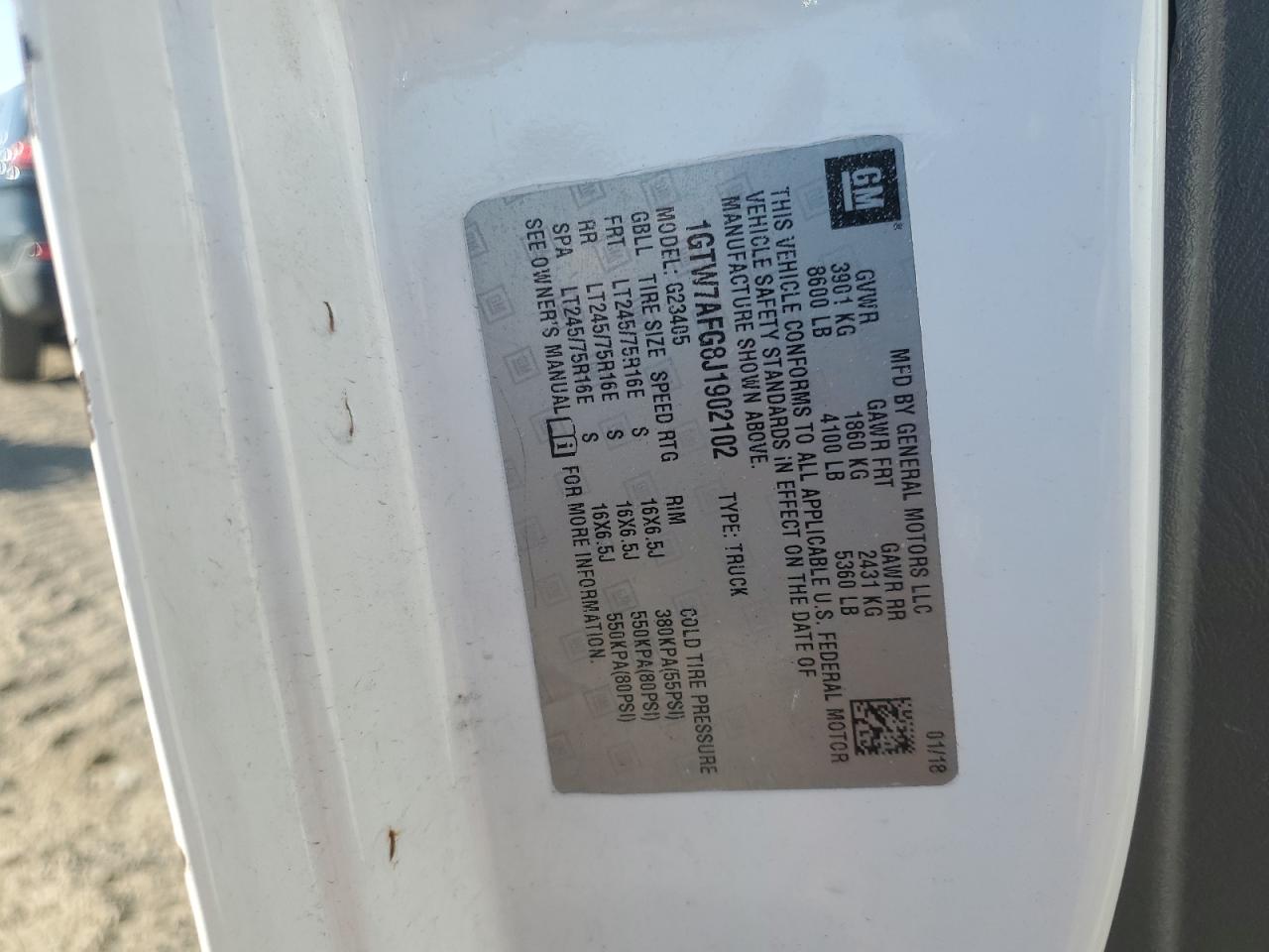 2017 Chevrolet Express G3500 Lt VIN: 1GAZGPFF6H1242734 Lot: 86176485