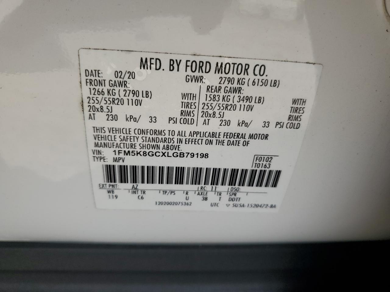 2020 Ford Explorer St VIN: 1FM5K8GCXLGB79198 Lot: 84829125