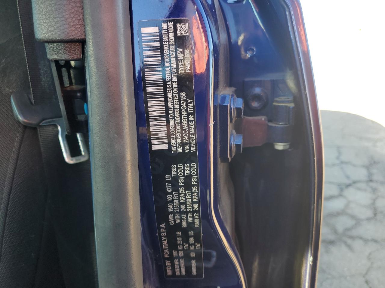 2017 Jeep Renegade Latitude VIN: ZACCJABB7HPG47158 Lot: 87092115