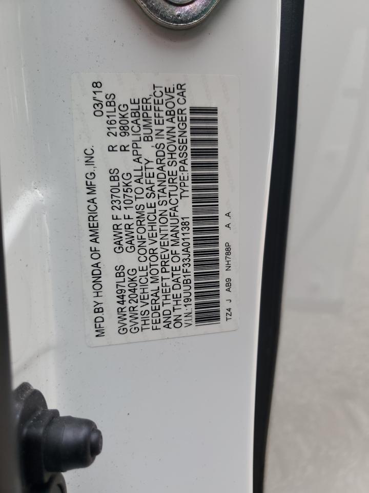 2018 Acura Tlx VIN: 19UUB1F33JA011381 Lot: 86426545