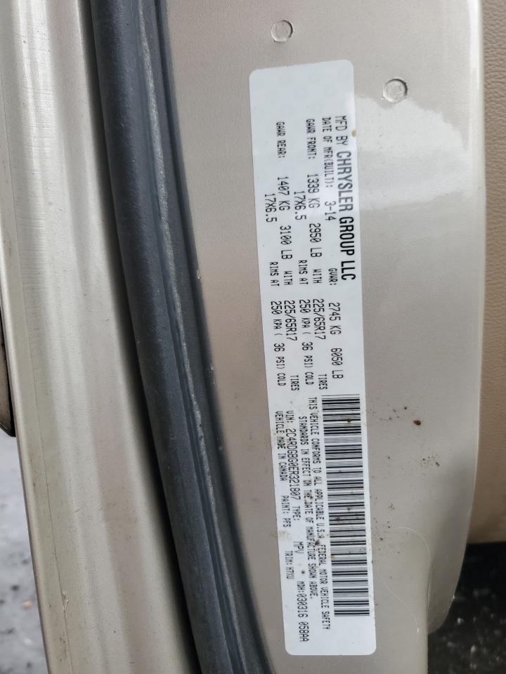 2014 Dodge Grand Caravan Se VIN: 2C4RDGBG0ER321807 Lot: 84887635