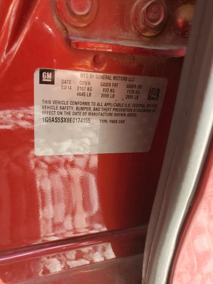 2014 Cadillac Cts Performance Collection VIN: 1G6AS5SX8E0174155 Lot: 86504925