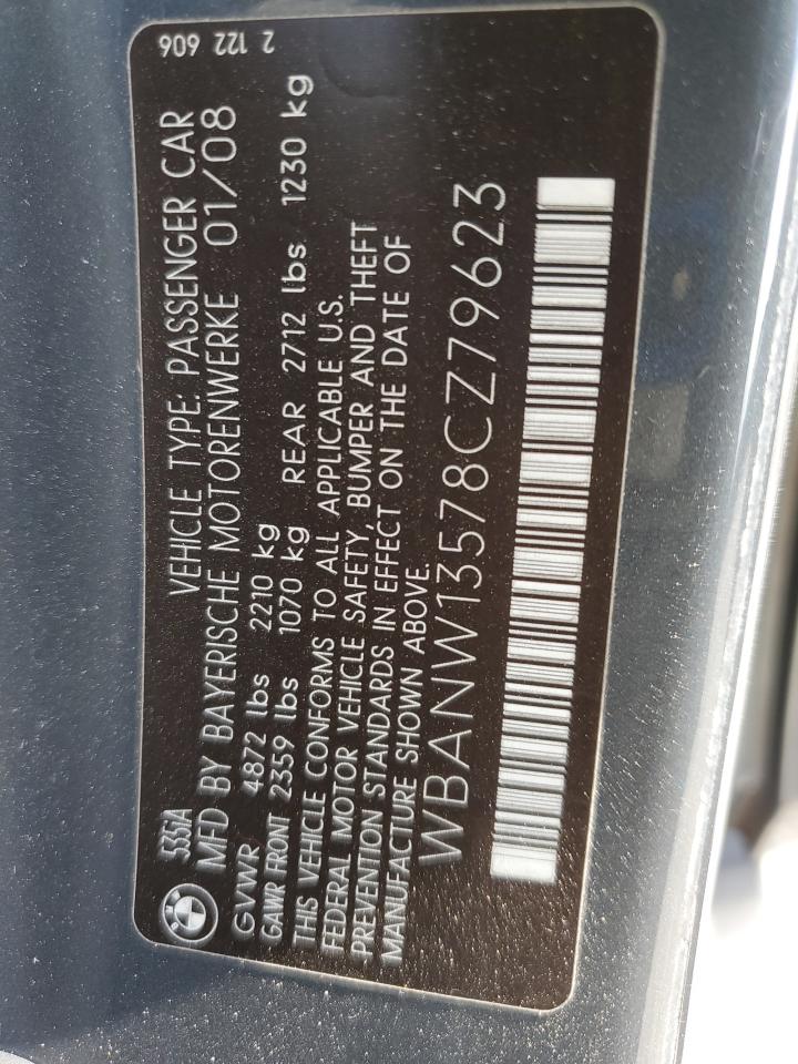 2008 BMW 535 I VIN: WBANW13578CZ79623 Lot: 87259825