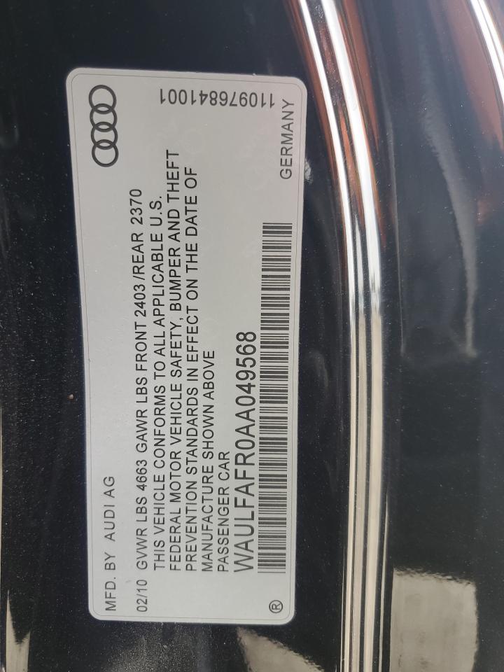 2010 Audi A5 Premium Plus VIN: WAULFAFR0AA049568 Lot: 85931145