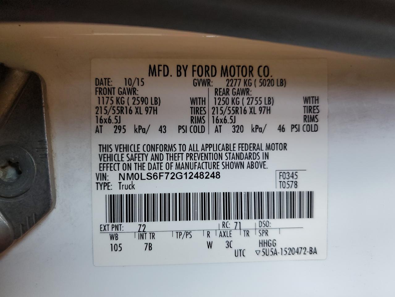 2016 Ford Transit Connect Xlt VIN: NM0LS6F72G1248248 Lot: 82284955