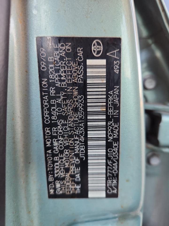 2010 Toyota Yaris VIN: JTDBT4K3XA1359933 Lot: 86598575