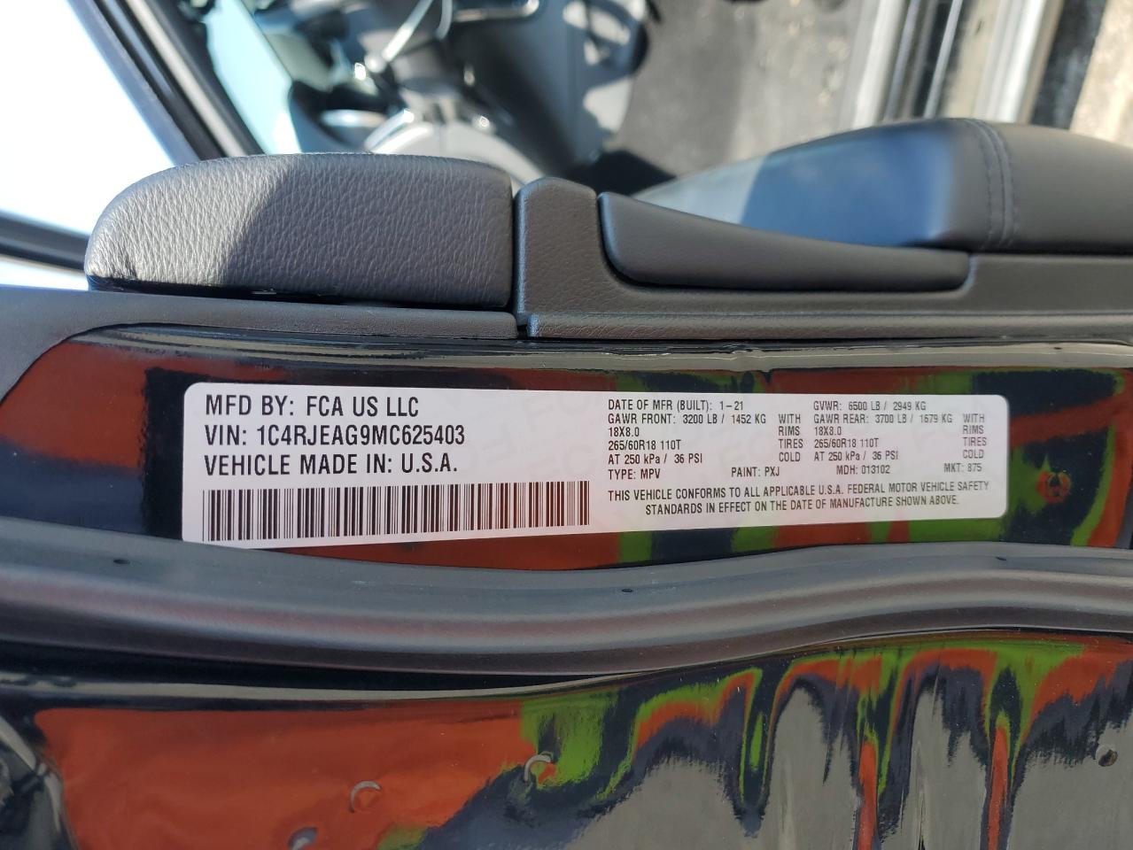 2021 Jeep Grand Cherokee Laredo VIN: 1C4RJEAG9MC625403 Lot: 85599135