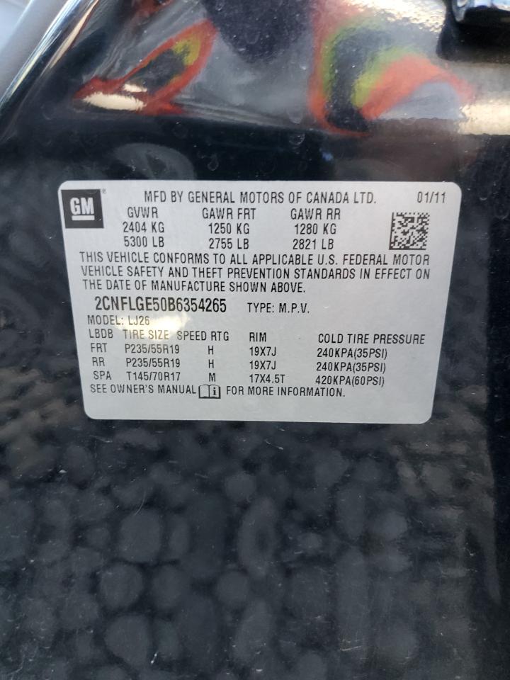 2011 Chevrolet Equinox Ltz VIN: 2CNFLGE50B6354265 Lot: 84018655