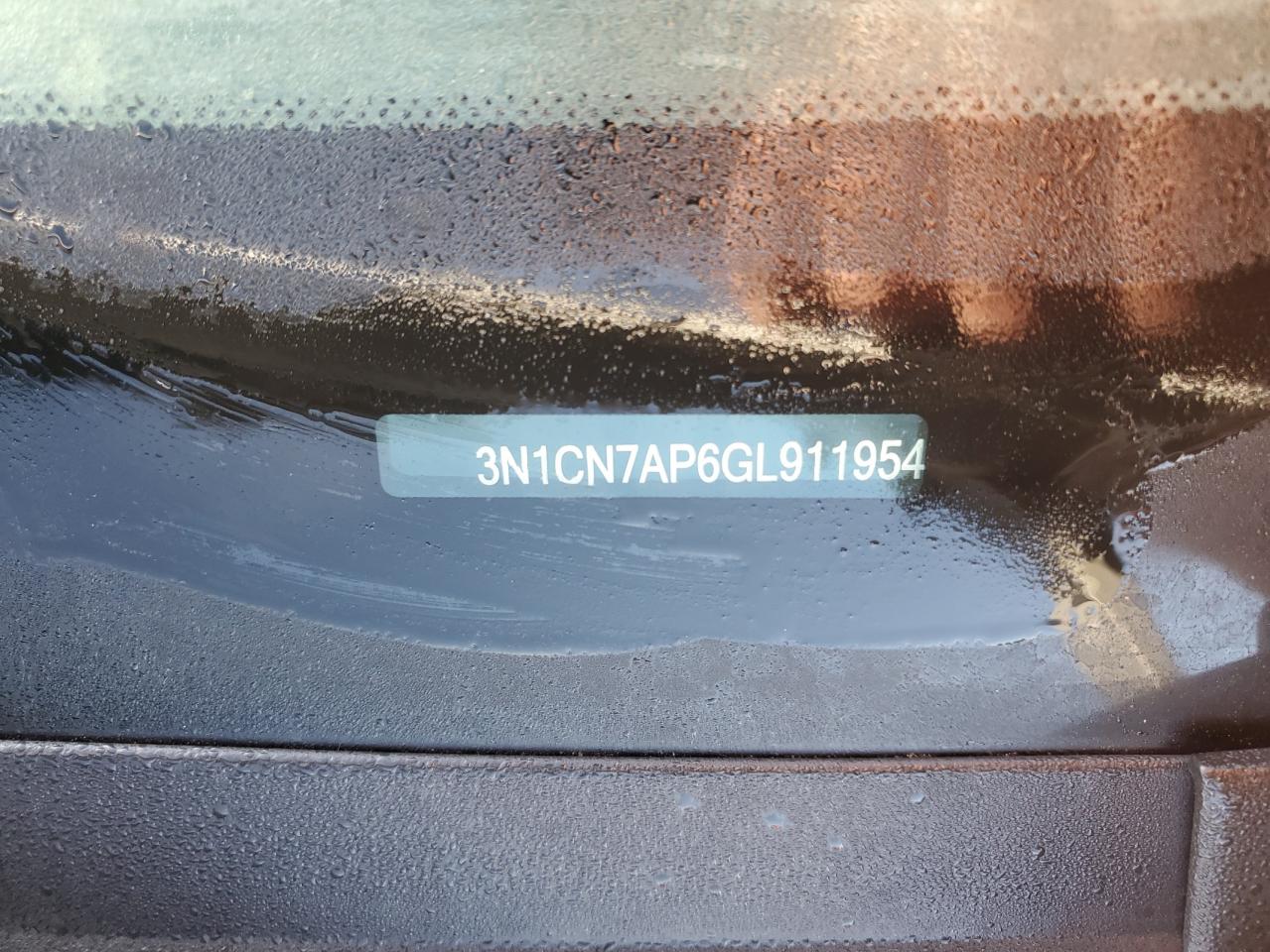 2016 Nissan Versa S VIN: 3N1CN7AP6GL911954 Lot: 96157655