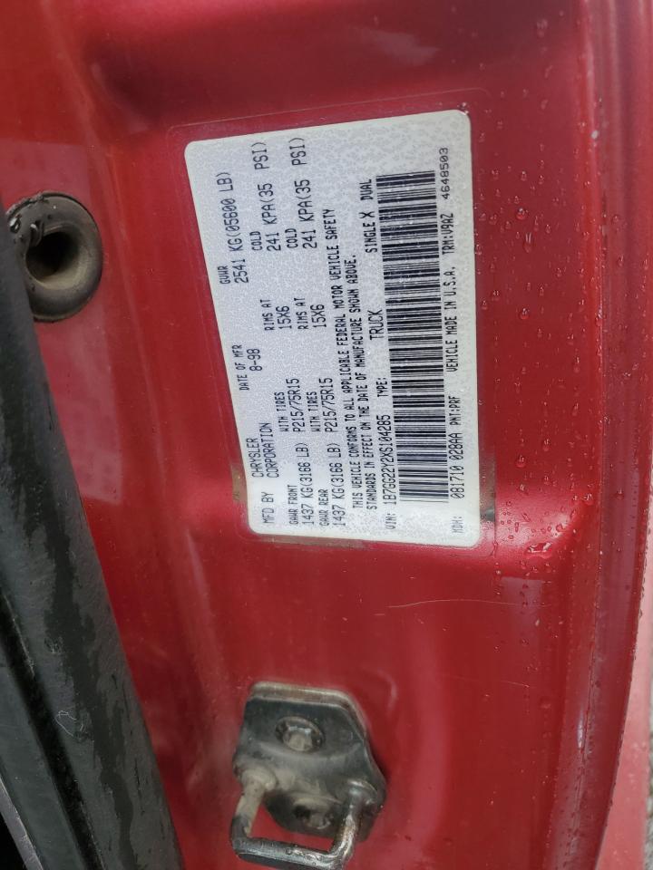 1999 Dodge Dakota VIN: 1B7GG22Y2XS104285 Lot: 84239595