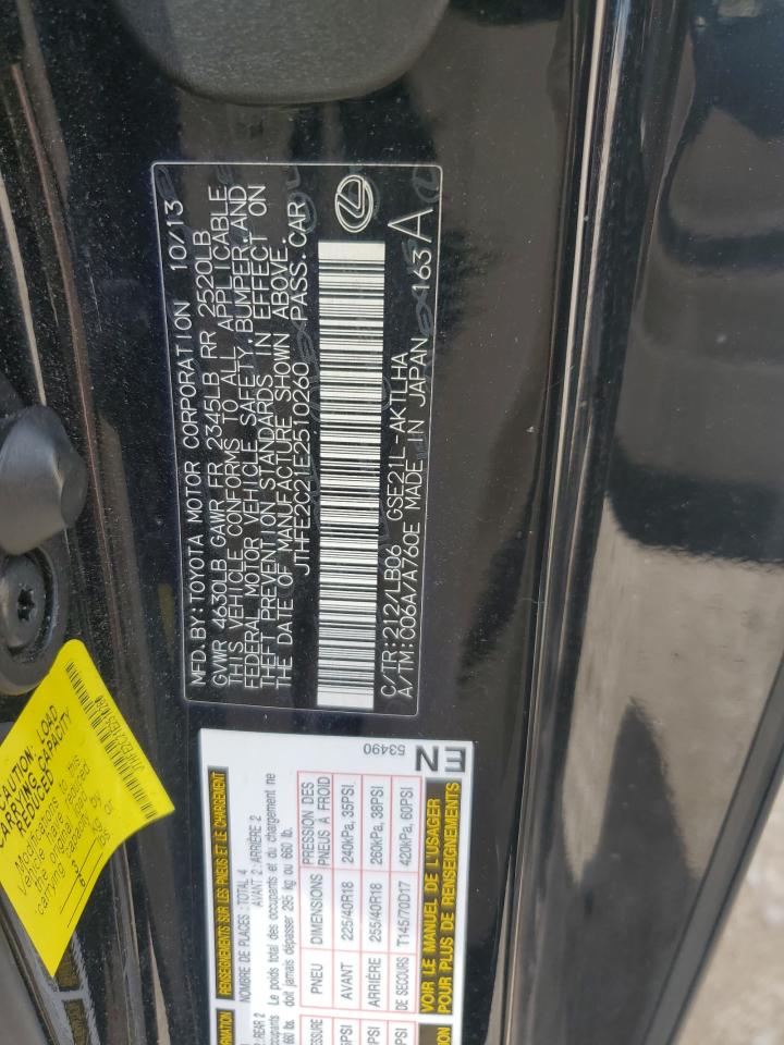 2014 Lexus Is 350 VIN: JTHFE2C21E2510260 Lot: 82267465