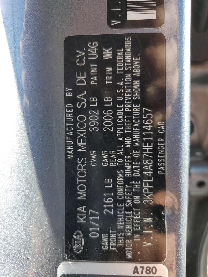 2017 Kia Forte Ex VIN: 3KPFL4A87HE114657 Lot: 82290545