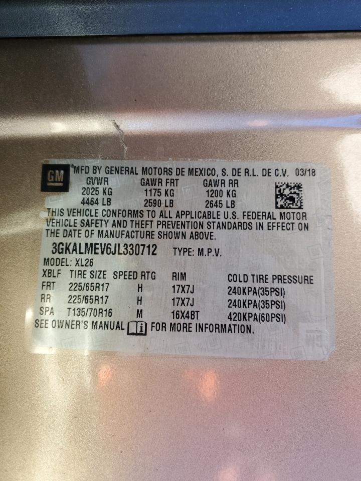 2018 GMC Terrain Sle VIN: 3GKALMEV6JL330712 Lot: 90334435