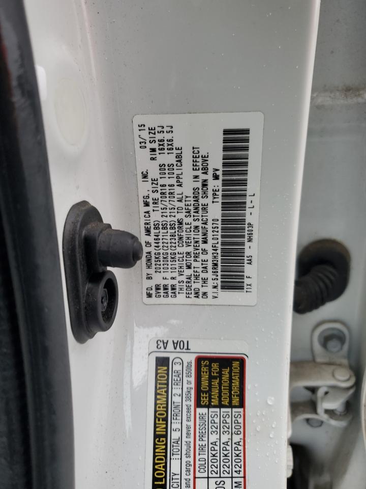 2015 Honda Cr-V Lx VIN: 5J6RM3H34FL012570 Lot: 87202265