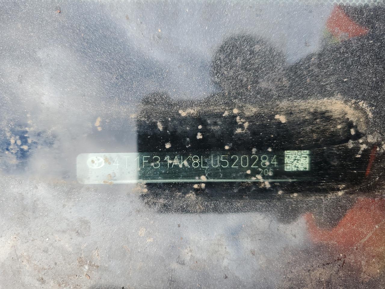 2020 Toyota Camry Xle VIN: 4T1F31AK8LU520284 Lot: 82344455