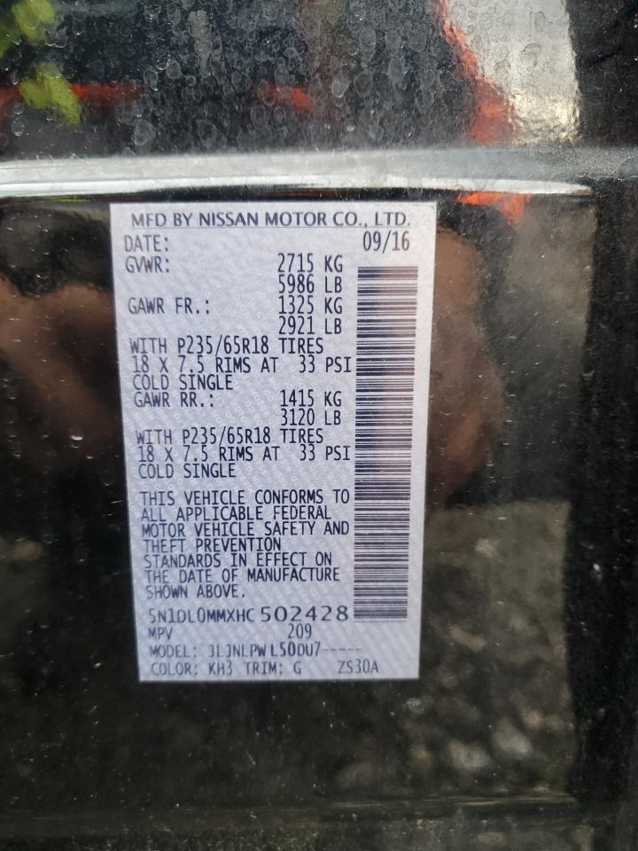 2017 Infiniti Qx60 VIN: 5N1DL0MMXHC502428 Lot: 82662585