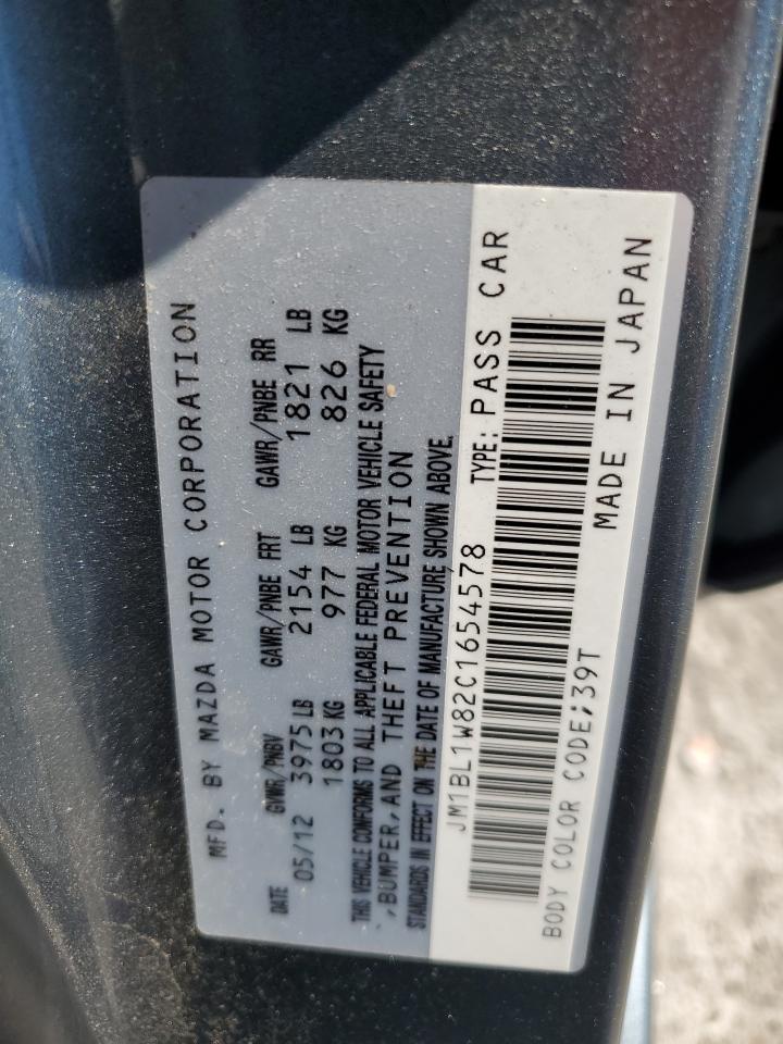 2012 Mazda 3 I VIN: JM1BL1W82C1654578 Lot: 86244625