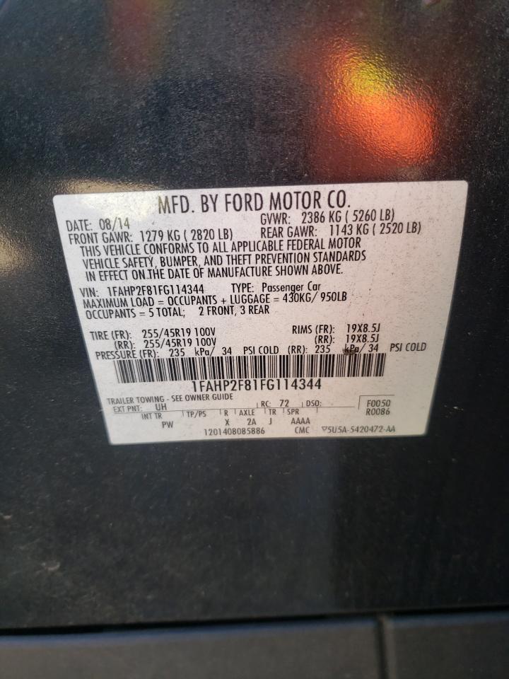 2015 Ford Taurus Limited VIN: 1FAHP2F81FG114344 Lot: 81961745