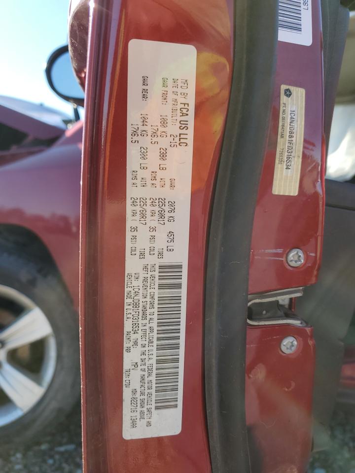 2015 Jeep Compass Sport VIN: 1C4NJDBB1FD316534 Lot: 89886505