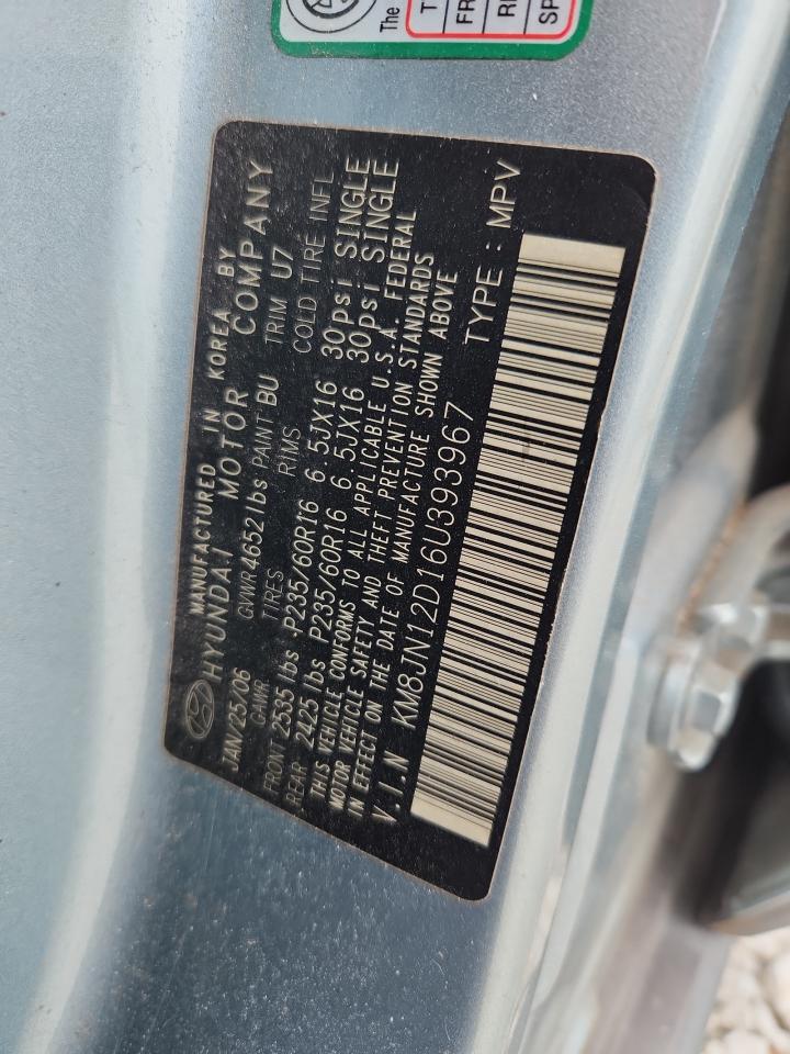 2006 Hyundai Tucson Gls VIN: KM8JN12D16U393967 Lot: 85666285