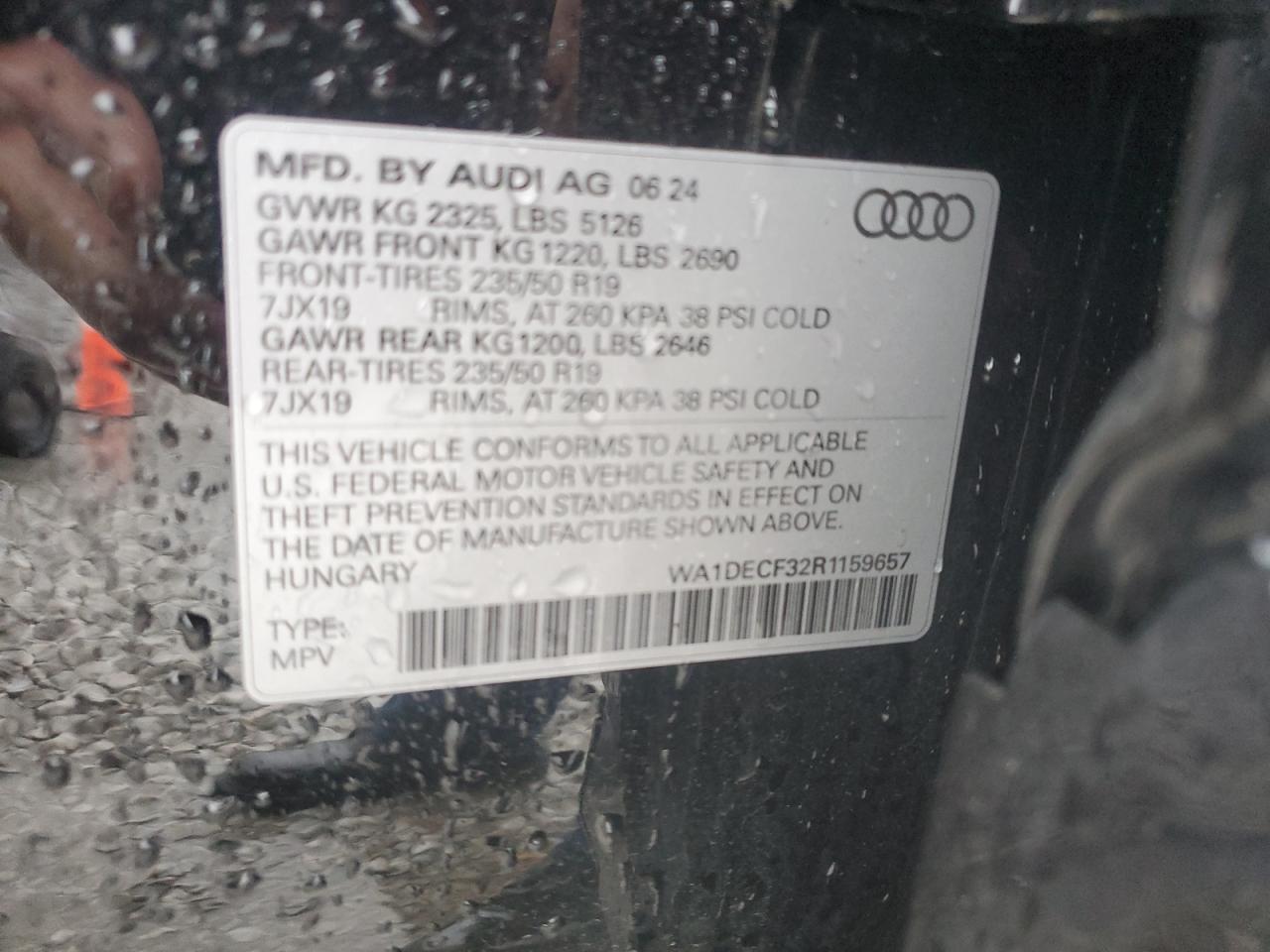 2024 Audi Q3 Premium S Line 45 VIN: WA1DECF32R1159657 Lot: 82284725