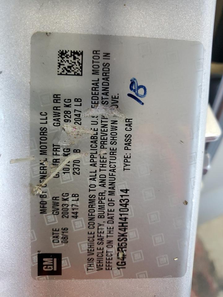 2017 Buick Verano Sport Touring VIN: 1G4PR5SK4H4104314 Lot: 89674975