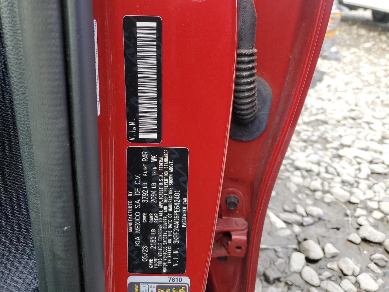 2023 Kia Forte Lx VIN: 3KPF24AD6PE642401 Lot: 86620025