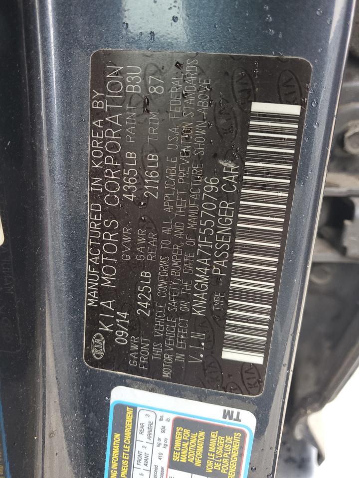 2015 Kia Optima Lx VIN: KNAGM4A71F5570796 Lot: 86260825