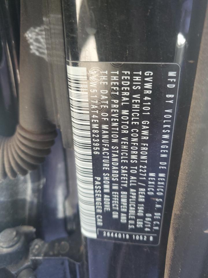 2014 Volkswagen Beetle VIN: 3VW517AT4EM823956 Lot: 82664205