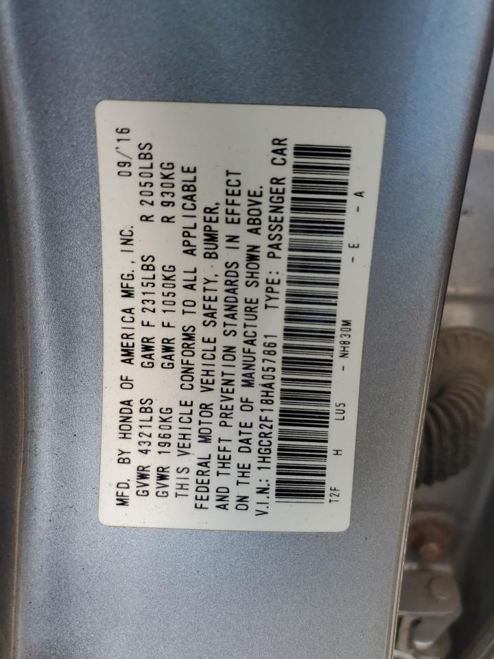 2017 Honda Accord Sport Special Edition VIN: 1HGCR2F18HA057861 Lot: 84958765