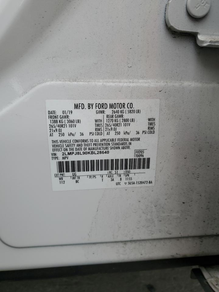 2019 Lincoln Nautilus Reserve VIN: 2LMPJ8L90KBL28640 Lot: 82181115